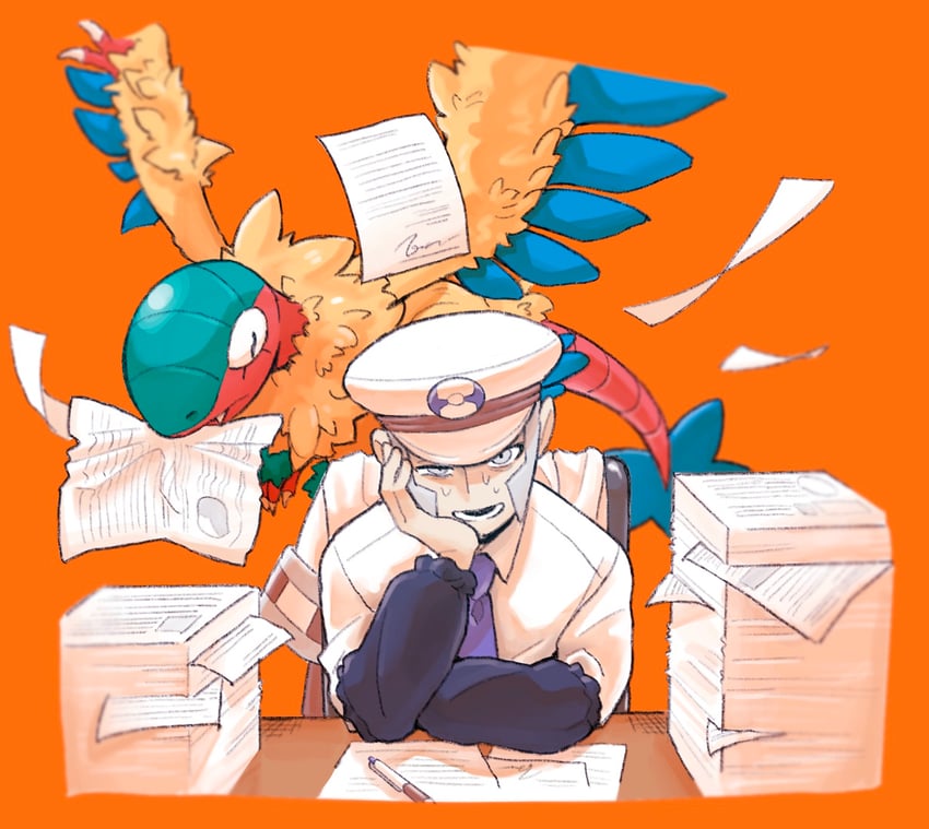 emmet and archeops (pokemon and 1 more) drawn by ake_(limited_timeac)