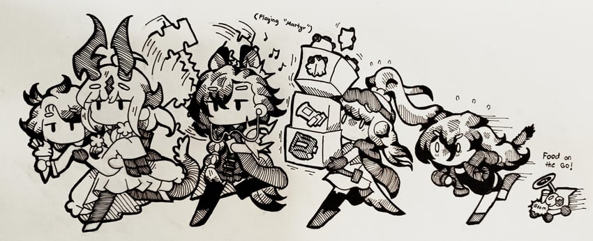 doctor, male doctor, reed, penance, reed the flame shadow, and 2 more (arknights) drawn by ssalmon4bon