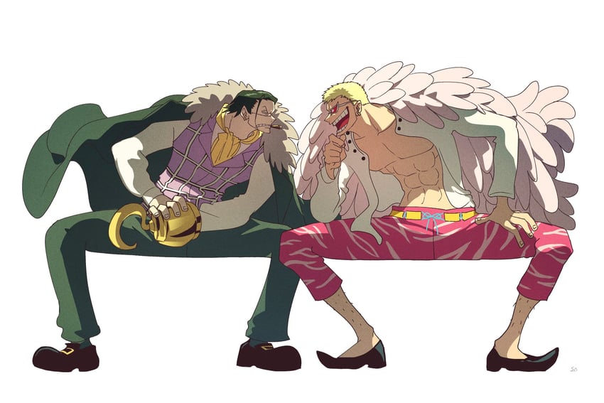 donquixote doflamingo and crocodile (one piece) drawn by sanam_1piece