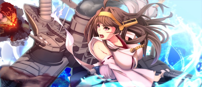 kongou and kongou kai ni (kantai collection) drawn by bancho_(666305)