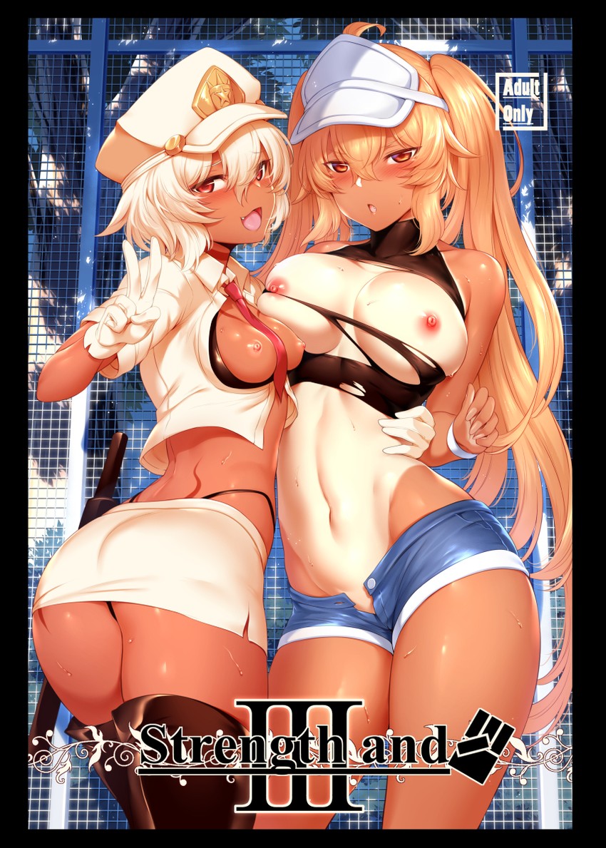 strength and hiyake-chan (black rock shooter) drawn by m-da_s-tarou