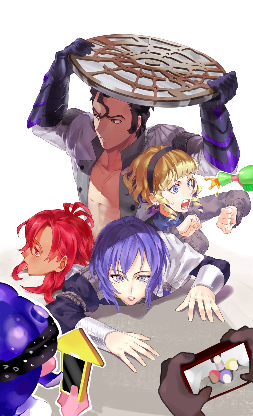 octoling player character, constance von nuvelle, hapi, yuri leclerc, and balthus von albrecht (fire emblem and 2 more) drawn by chchi_game