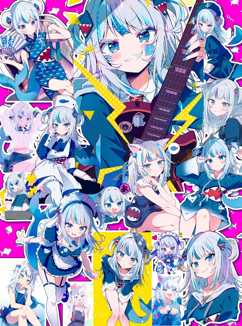 gawr gura (hololive and 1 more) drawn by ichijo_rei