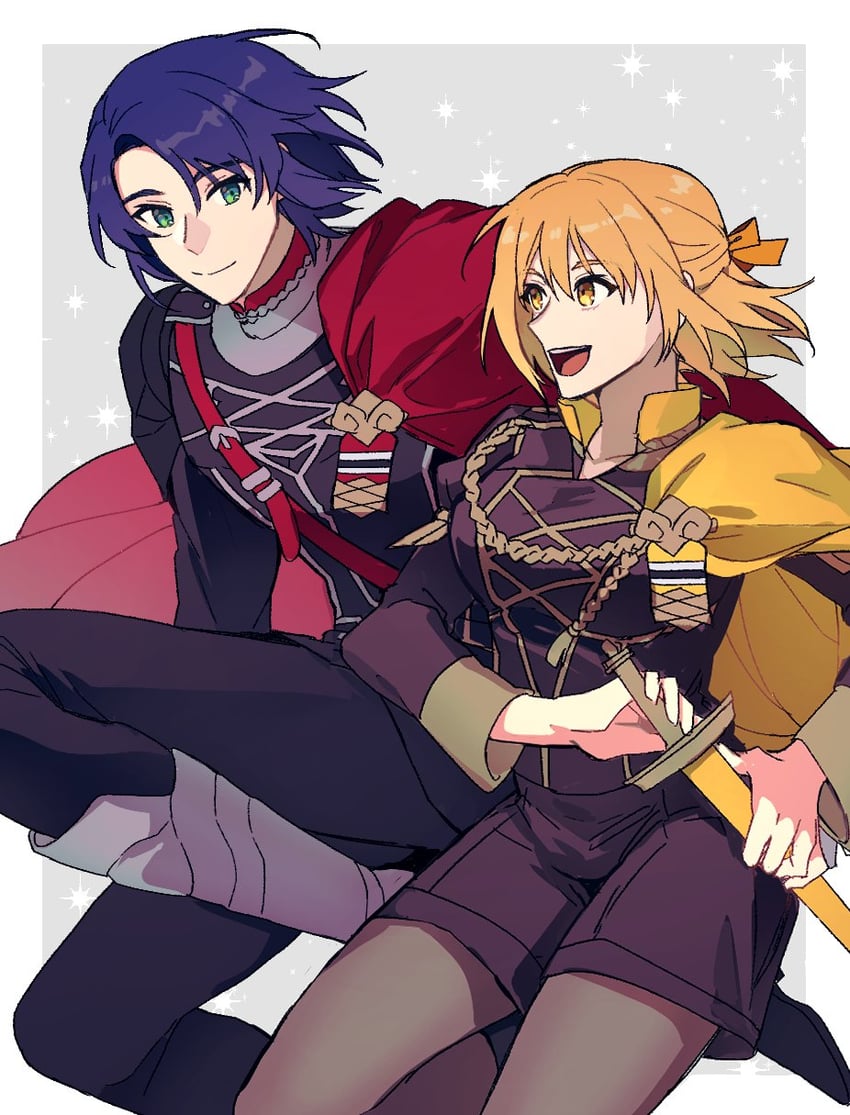 cagalli yula athha and athrun zala (fire emblem and 5 more) drawn by kkomcce