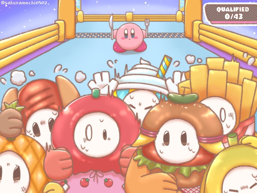 kirby and fall guy (kirby and 1 more) drawn by user_nnnm4577