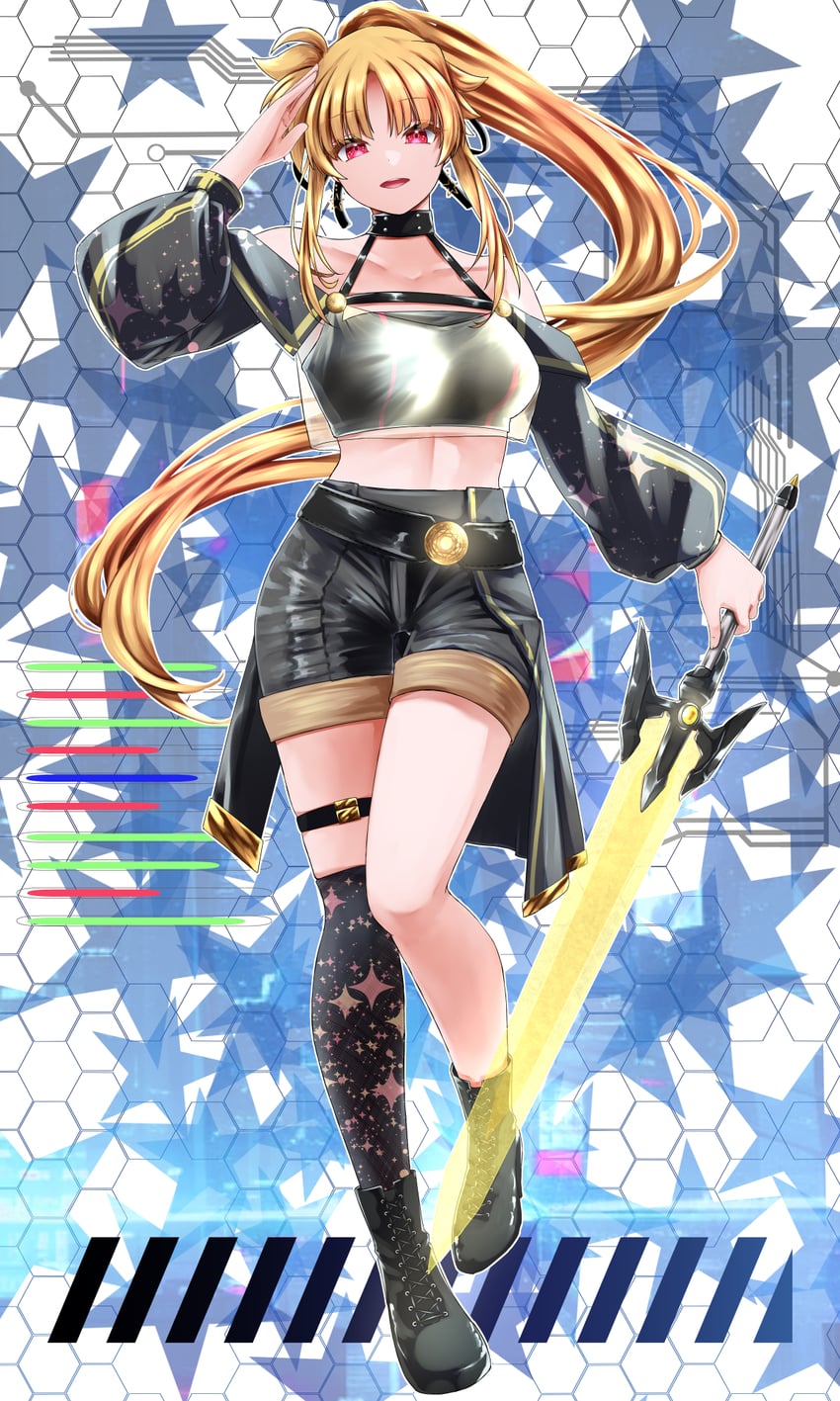 fate testarossa and bardiche (lyrical nanoha and 2 more) drawn by sougetsu_izuki