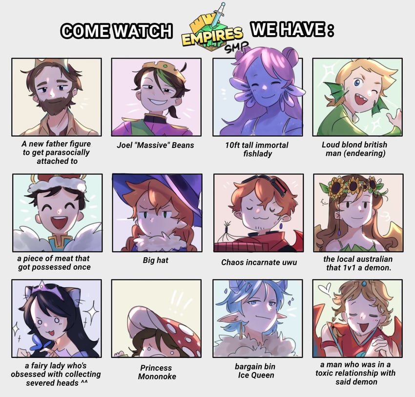 geminitay, pearlescentmoon, solidaritygaming, smajor1995, smallishbeans, and 8 more (minecraft youtube and 1 more) drawn by kisekiii_25