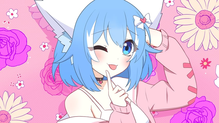wolfychu (indie virtual youtuber and 1 more) drawn by wolfychu_(artist)