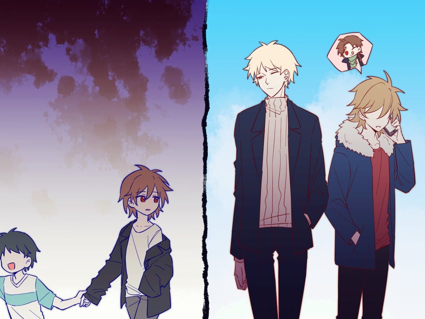 atou haruki, harada minoru, isoi reiji, and isoi haruki (saibou shinkyoku) drawn by meilesi22099