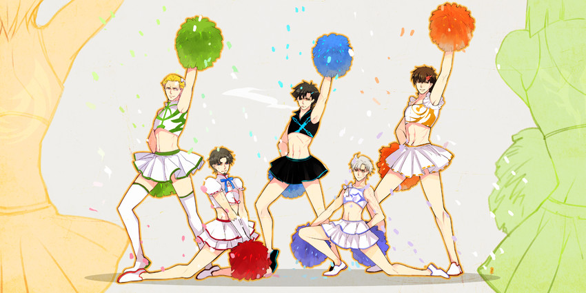 kotomine kirei, waver velvet, emiya kiritsugu, matou kariya, tohsaka tokiomi, and 2 more (fate and 1 more) drawn by amore1989