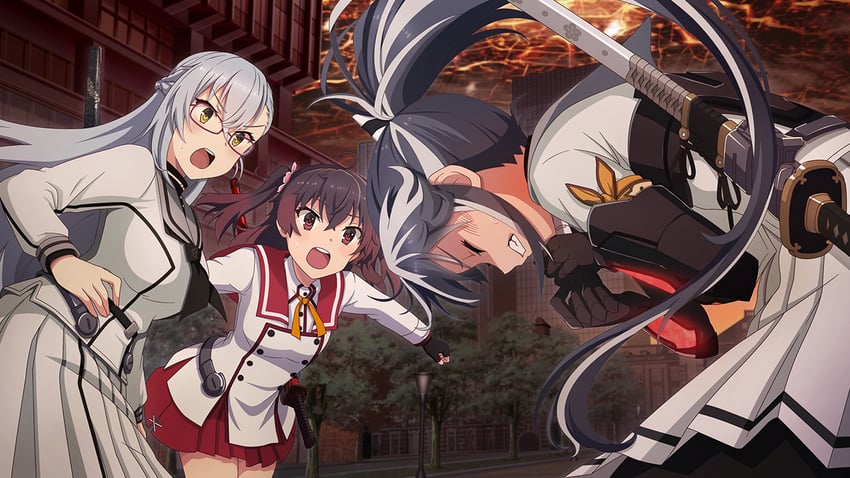 asakura mihono, yamashiro yui, and kitora mirja (toji no miko and 1 more)