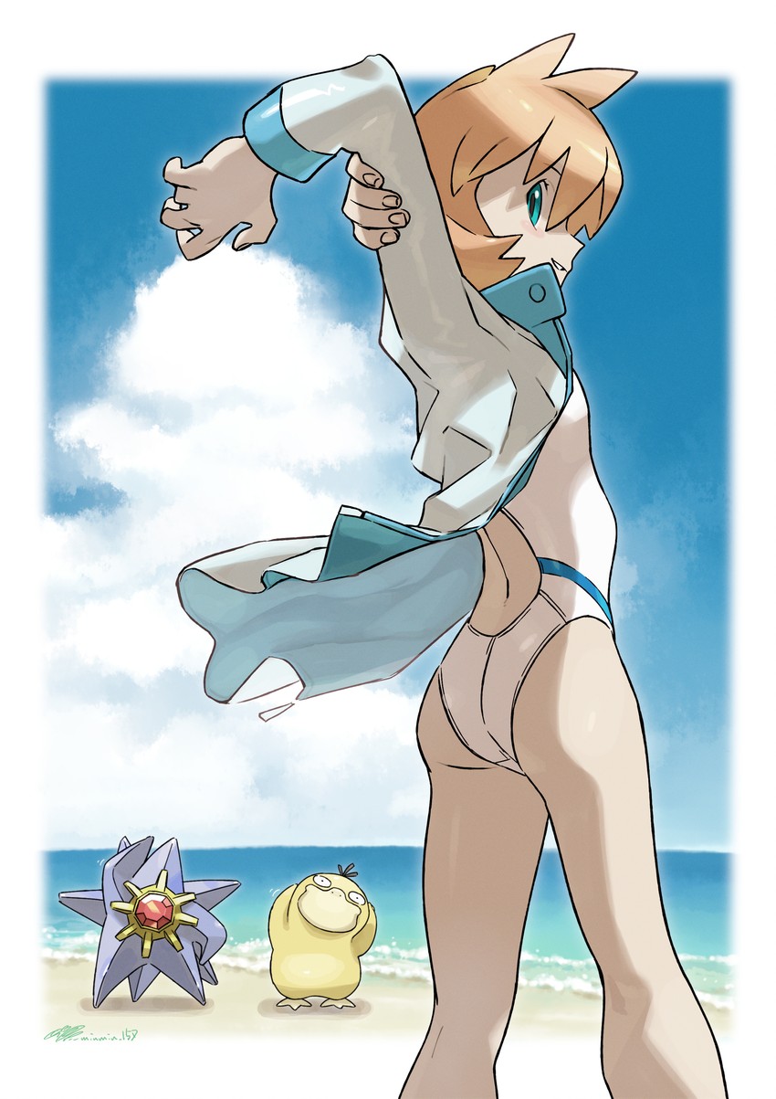 misty, psyduck, and starmie (pokemon and 1 more) drawn by donnpati