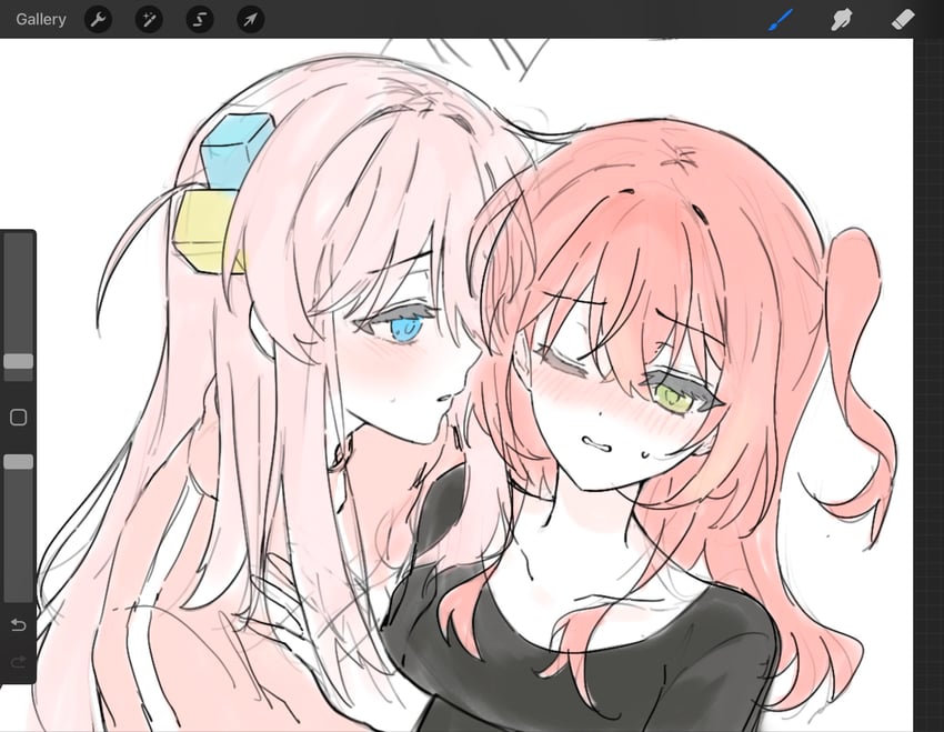 gotoh hitori and kita ikuyo (bocchi the rock!) drawn by puhen