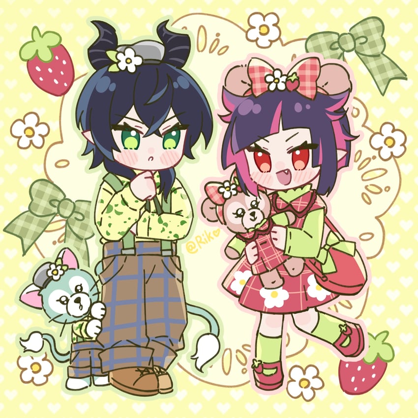 lilia vanrouge and malleus draconia (twisted wonderland) drawn by riko_shinkai
