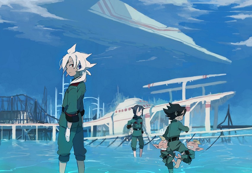 mistorene callus, baddap sleed, eska bamel, geibo torasogasu, and bubo torasogasu (inazuma eleven) drawn by tukushi2