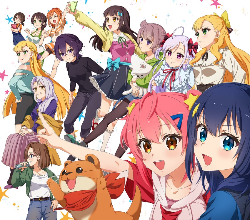 niizuma yae, ootori kokona, kathrina griebel, shizuka, sasuga chisa, and 8 more (world dai star) drawn by yopio_(sokryopi)