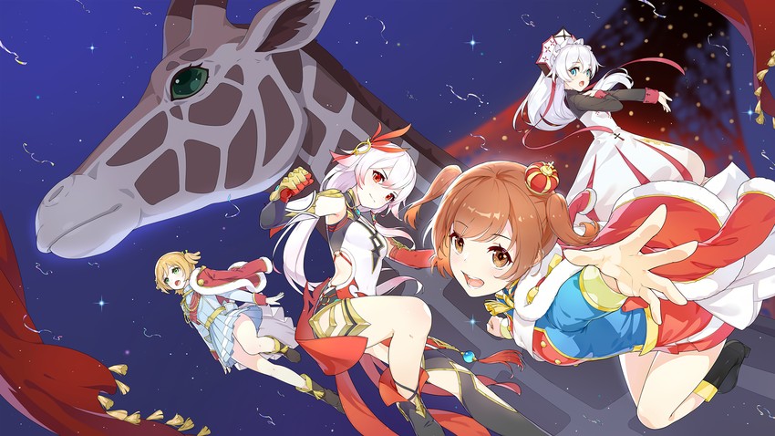 fu hua, theresa apocalypse, daiba nana, aijou karen, and giraffe (honkai and 2 more)