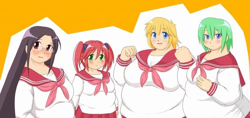 kobayakawa yutaka, iwasaki minami, tamura hiyori, and patricia martin (lucky star)