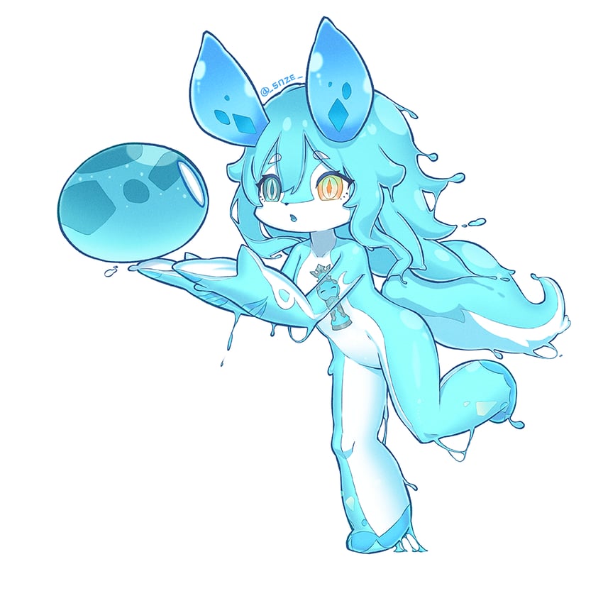 slime, hydro slime, and reina (genshin impact and 1 more) drawn by sneeze_(snze)