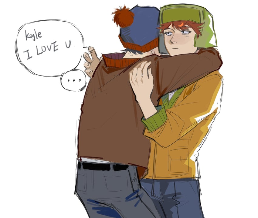 stan marsh and kyle broflovski (south park) drawn by kugai697139