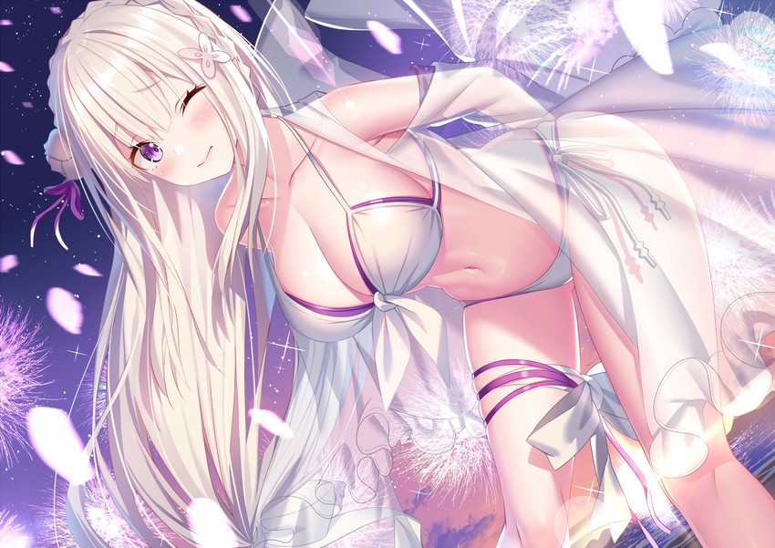 emilia (re:zero kara hajimeru isekai seikatsu) drawn by akusema