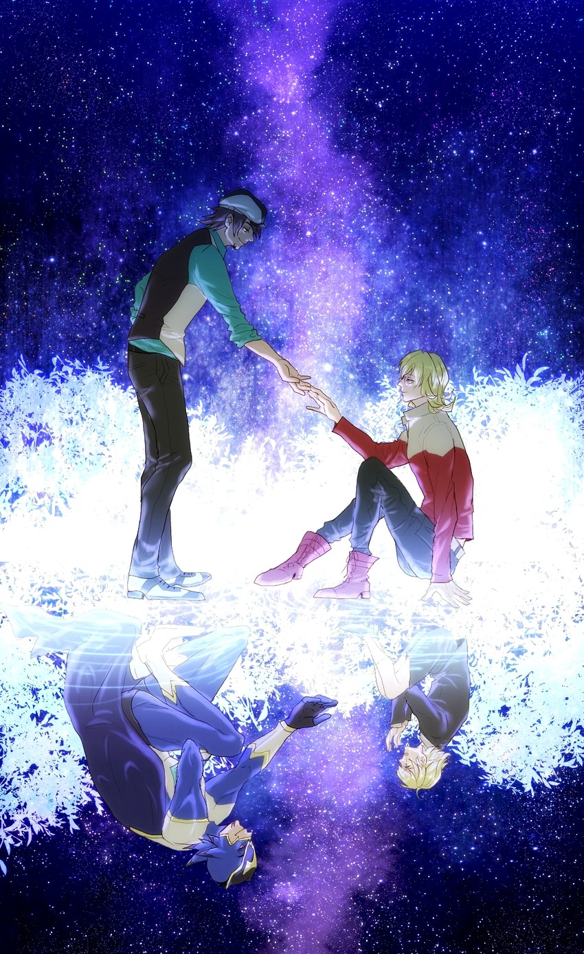 barnaby brooks jr., kaburagi t. kotetsu, and wild tiger (tiger & bunny) drawn by tsubakiya