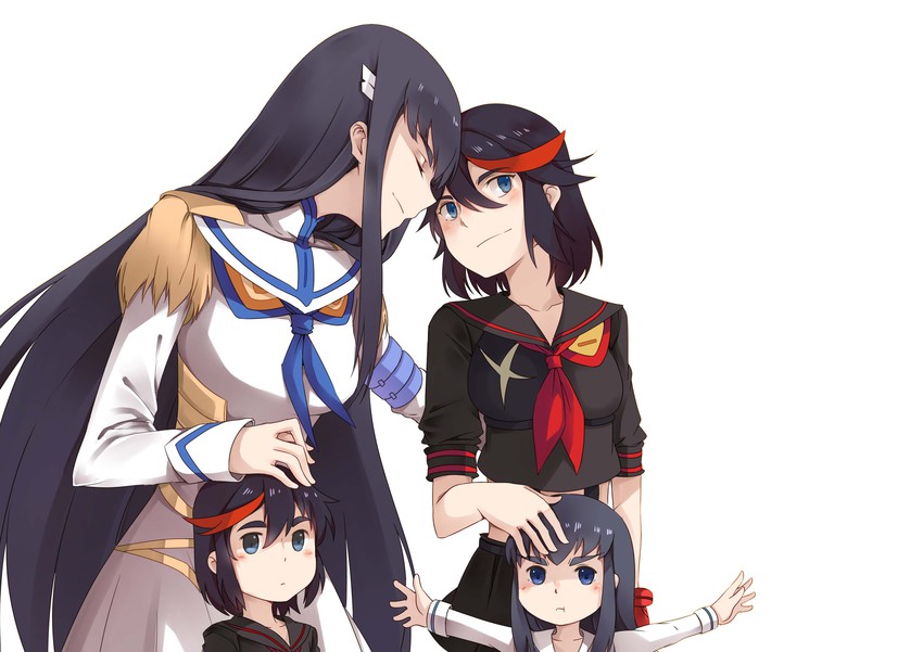 matoi ryuuko, senketsu, kiryuuin satsuki, and junketsu (kill la kill) drawn by yorukun