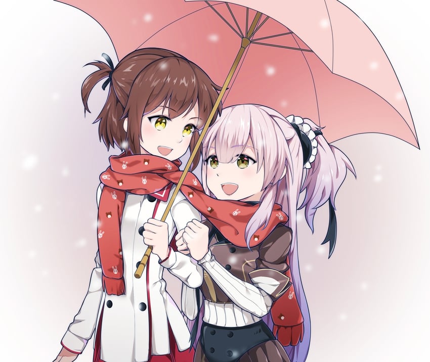 etou kanami and tsubakuro yume (toji no miko) drawn by intherainy