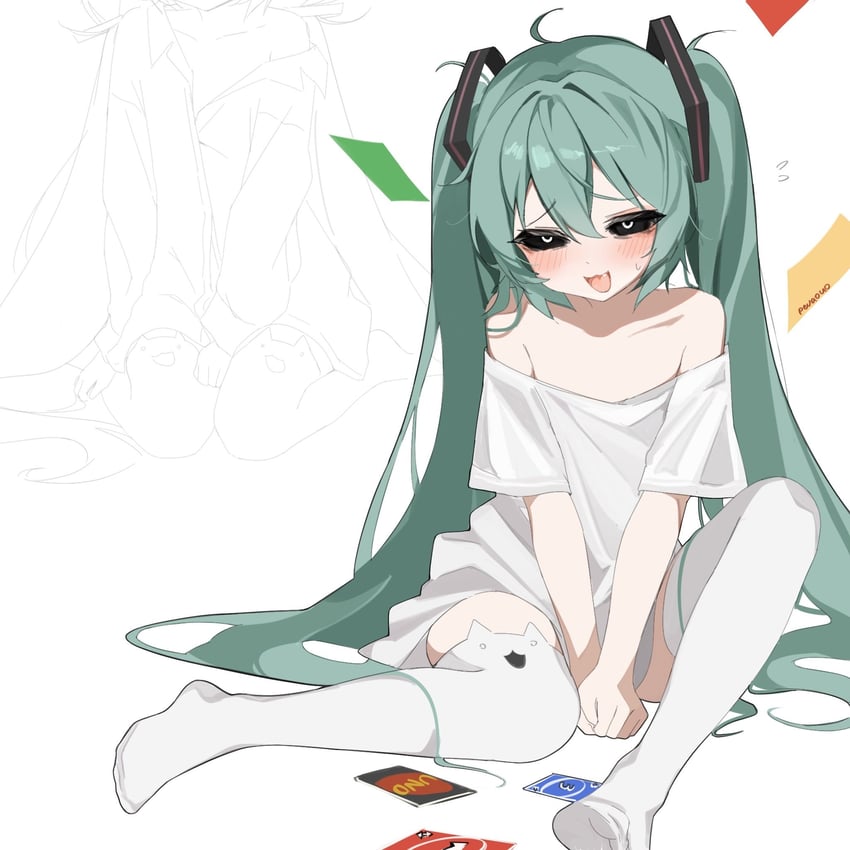 hatsune miku (vocaloid and 1 more) drawn by pevko