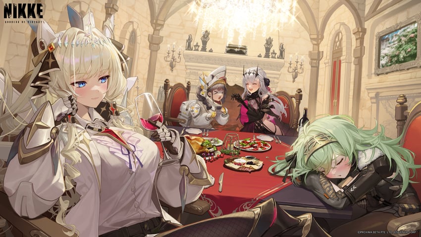 modernia, crown, kilo, and chime (goddess of victory: nikke) drawn by f.k_(hs225kr)
