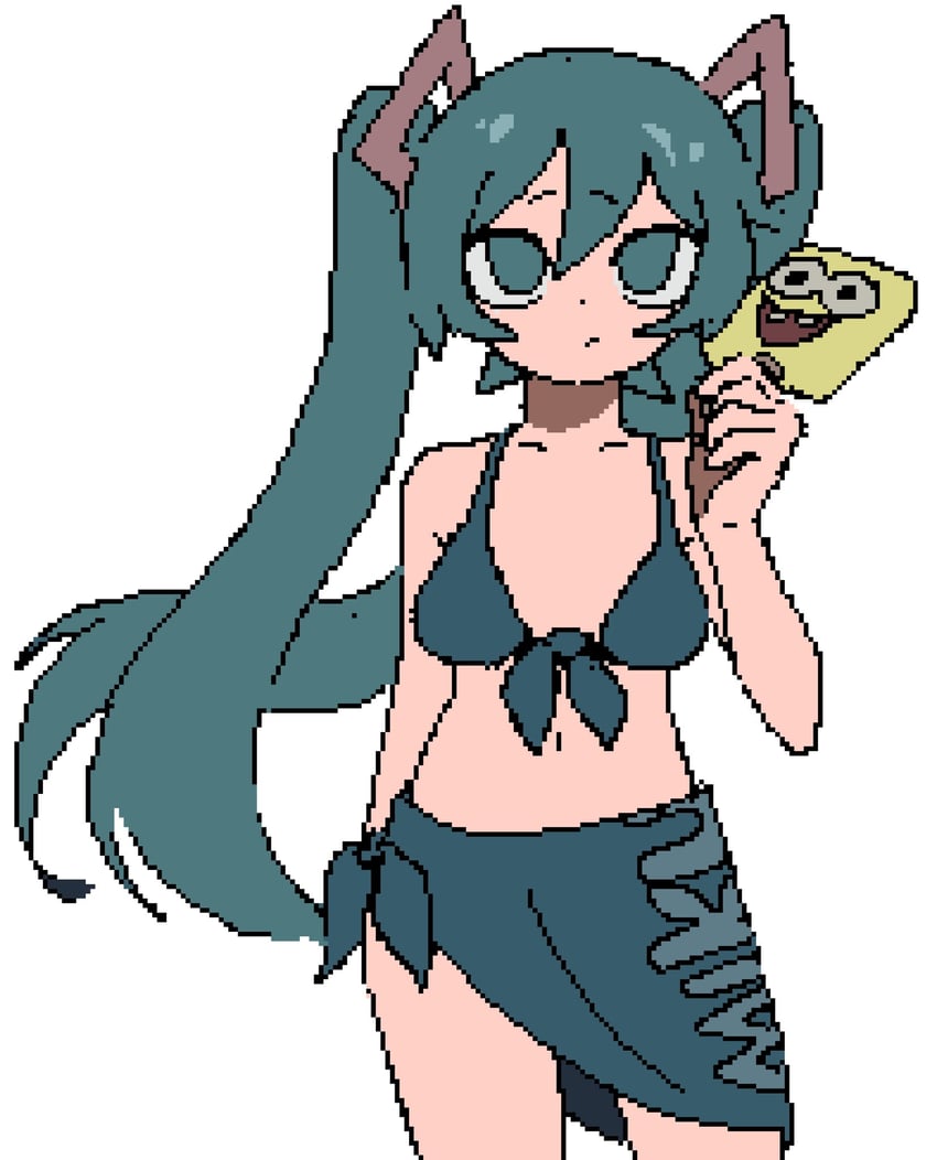 hatsune miku and spongebob squarepants (vocaloid and 1 more) drawn by brandon_(badger_g)