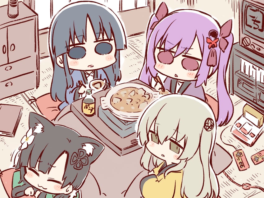 wang yujia, shirai yuyu, egawa kusumi, and matsumura fuuka (assault lily) drawn by gochisousama_(tanin050)