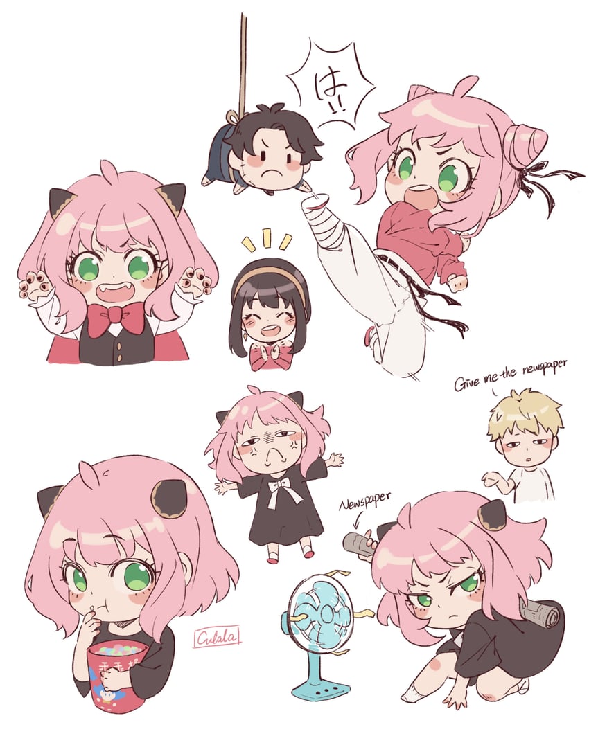 yor briar, anya, twilight, and damian desmond (spy x family) drawn by zoe_(killyou80)