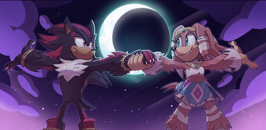 shadow the hedgehog and tikal the echidna (sonic and 2 more) drawn by galaxylover06