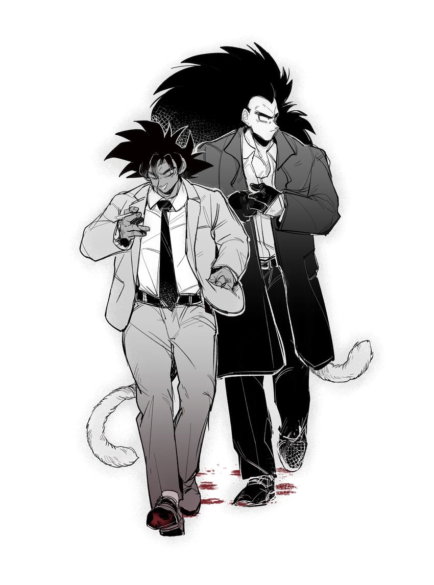 raditz and tullece (dragon ball and 1 more) drawn by camocat_(turlerad)