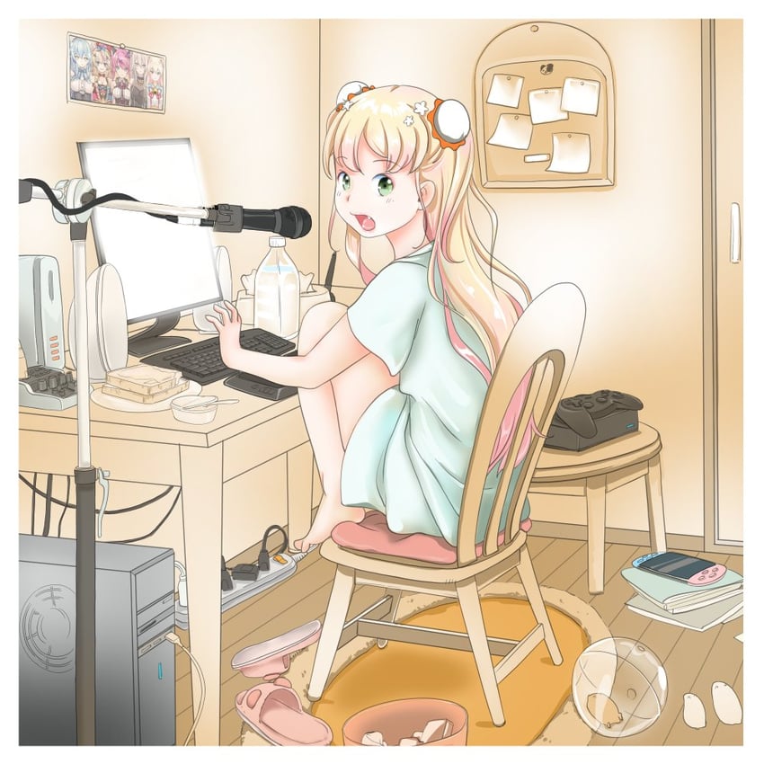 yukihana lamy, shishiro botan, omaru polka, momosuzu nene, and mano aloe (hololive) drawn by yozora