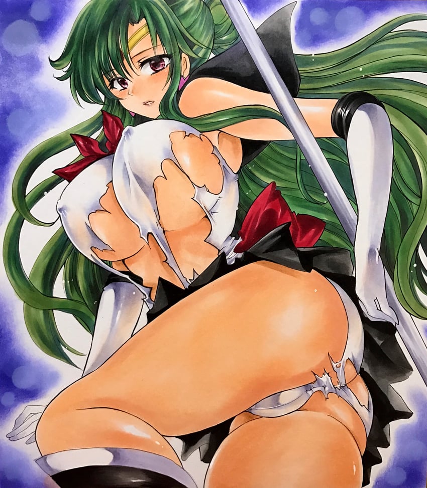 meiou setsuna and sailor pluto (bishoujo senshi sailor moon) drawn by twobee