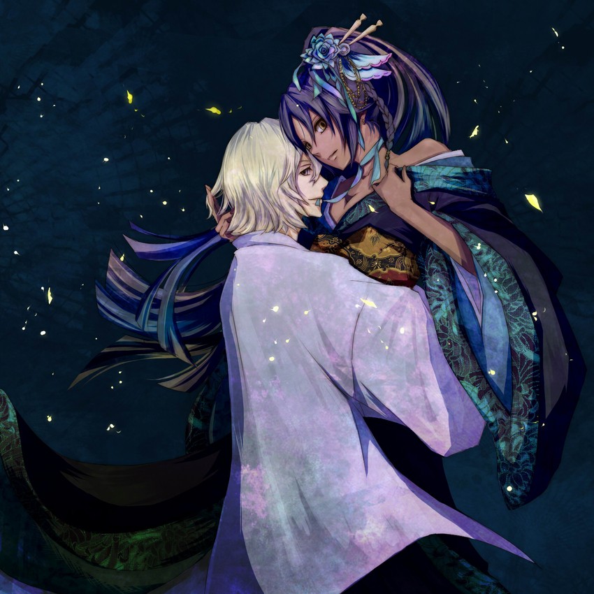 shihouin yoruichi and urahara kisuke (bleach and 1 more) drawn by maboroshi