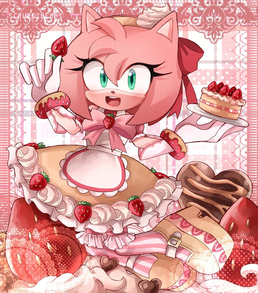 amy rose (sonic and 2 more) drawn by scruffyart