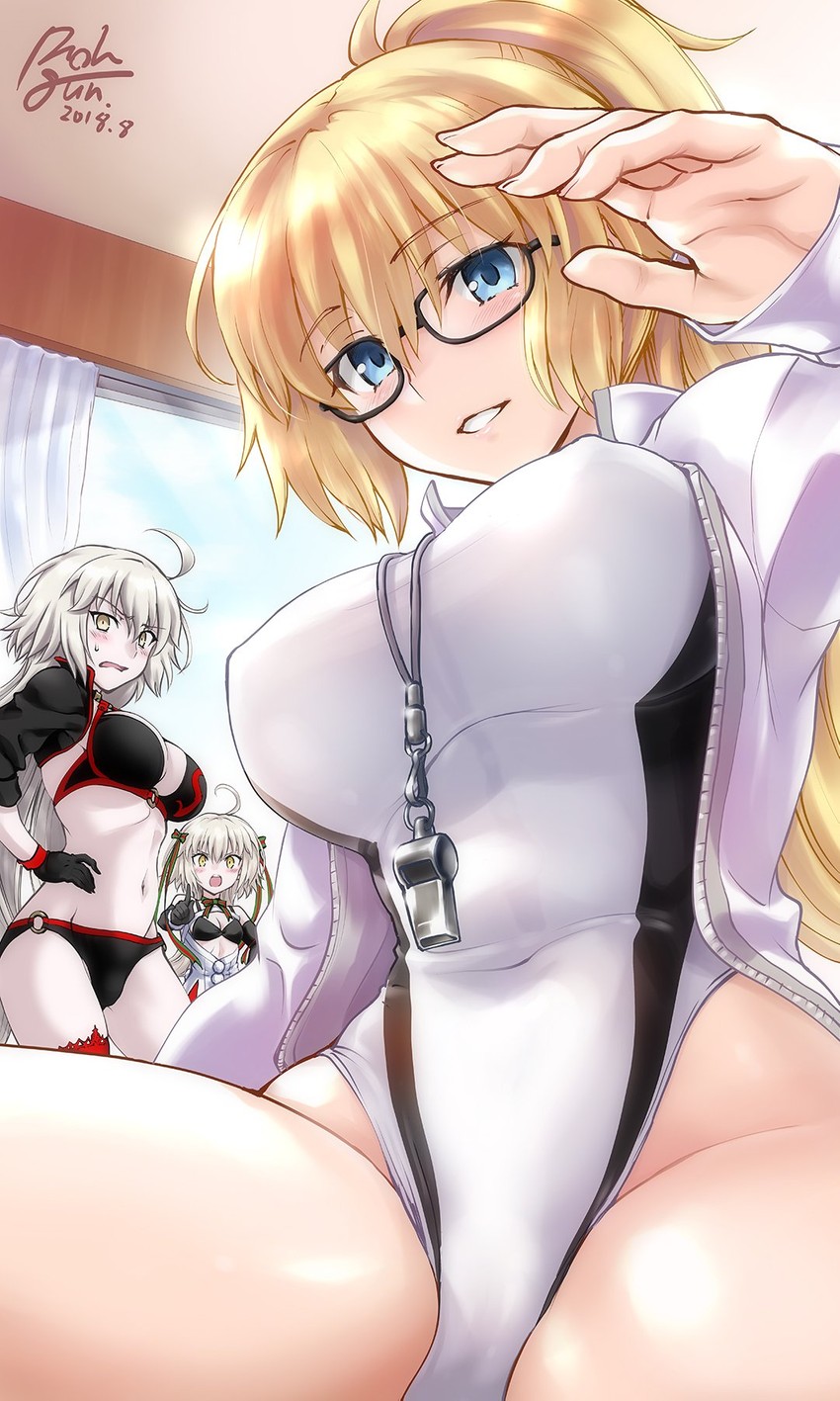 jeanne d'arc alter, jeanne d'arc, and jeanne d'arc alter santa lily (fate and 1 more) drawn by rohgun