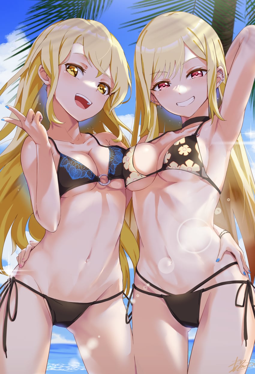 kitagawa marin, kirigaya toko, and suguta hina (bang dream! and 1 more) drawn by kagami_(haret46)