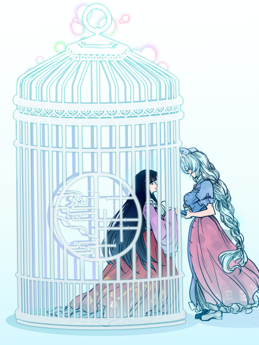 houraisan kaguya and yagokoro eirin (touhou) drawn by tama_(moonriders)