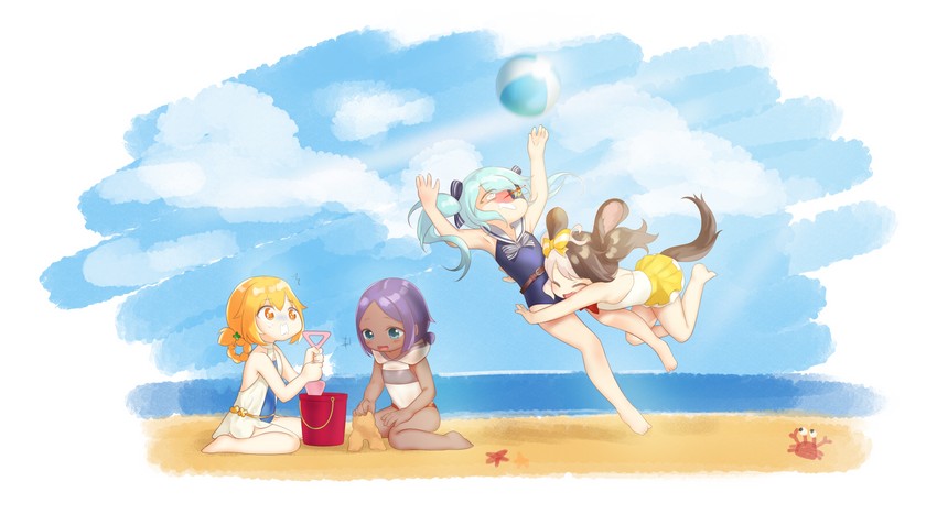 hachiko of castling, lrl, dutch girl, and coco mercury (last origin) drawn by kbn317