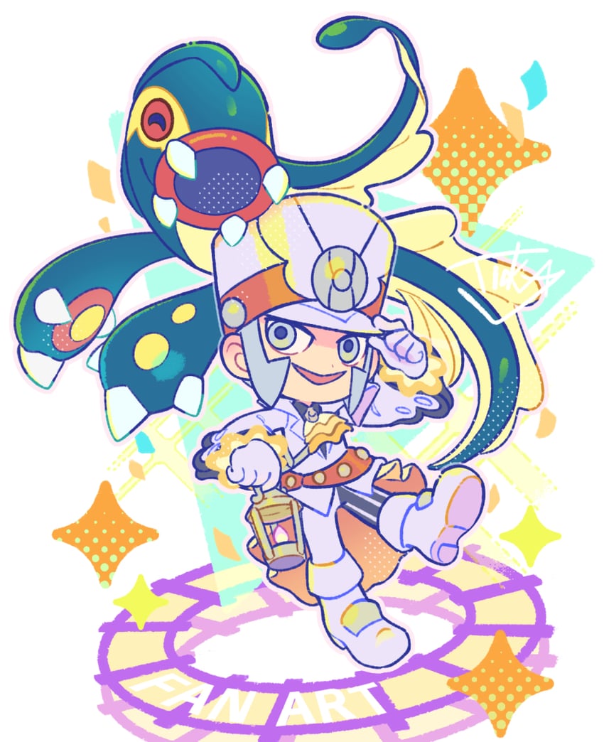 emmet and eelektross (pokemon and 1 more) drawn by matsuno_tika