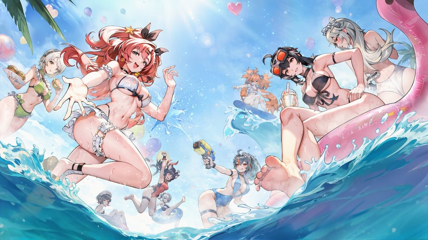 ellen joe, nicole demara, zhu yuan, anby demara, grace howard, and 4 more (zenless zone zero) drawn by yaoran_shuangtian