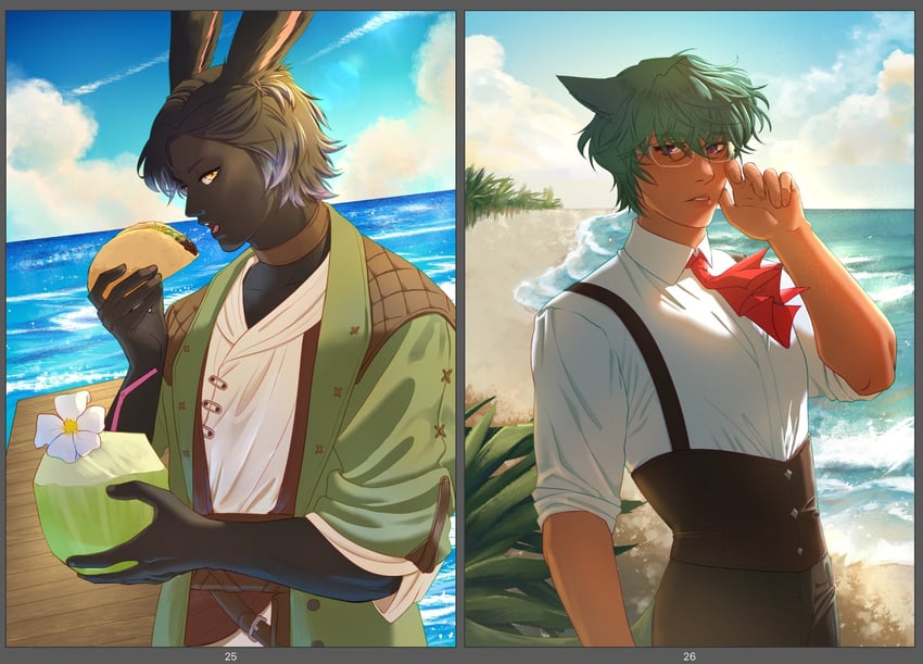 erenville and koana (final fantasy and 1 more) drawn by kokolaichainsaw