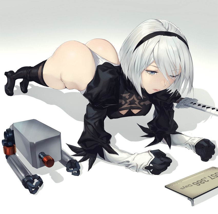 2b and pod (nier and 1 more) drawn by mhk_(mechamania)