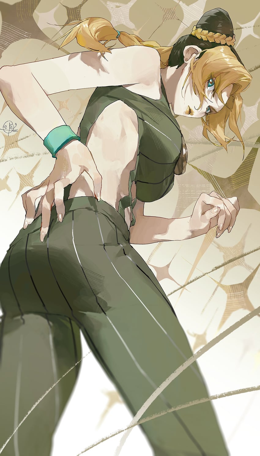 kujo jolyne (jojo no kimyou na bouken and 1 more) drawn by sepo_(mito609)