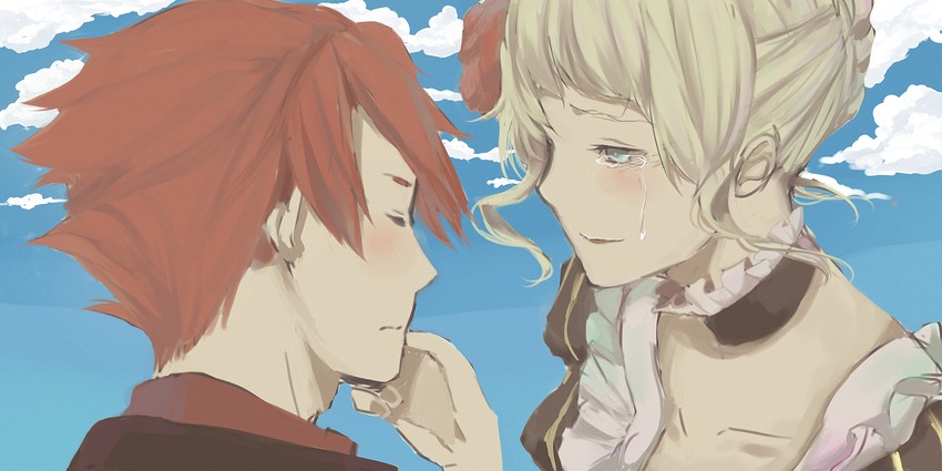 beatrice and ushiromiya battler (umineko no naku koro ni) drawn by kouichirou