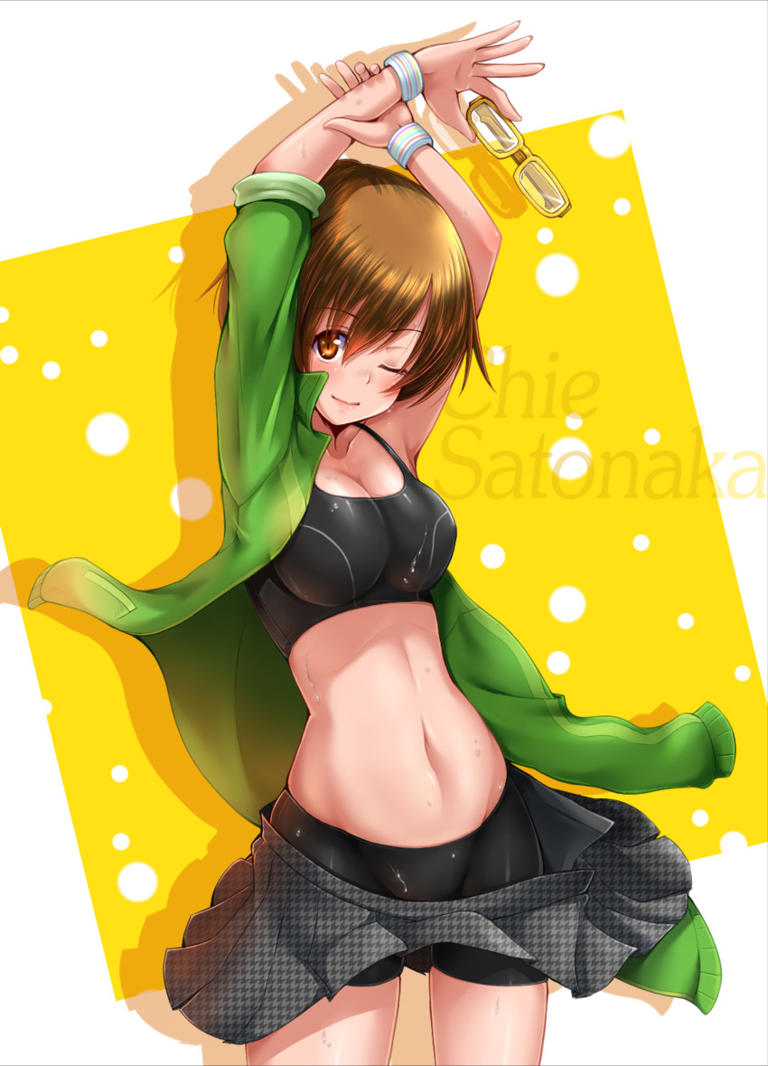 satonaka chie (persona and 2 more) drawn by taru_neko